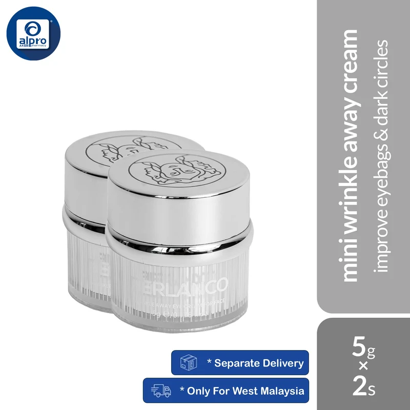 Berlanco Wrinkle Away Mini Eye Cream 5g 2s Bundle | Improve Eyebags & Dark Circles