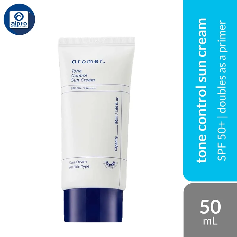 aromer. Tone Control Sun Cream 50mL | Doubles as a Primer & Non-Greasy Finish