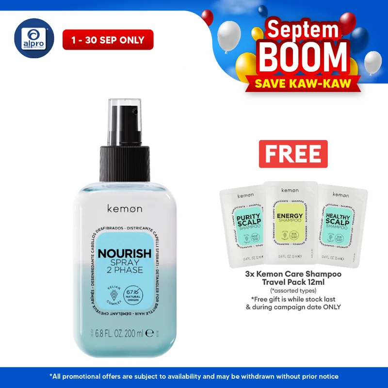 Kemon Care Nourish Spray 2 Phase 200mL | Excellent in Detangling & Hydrating