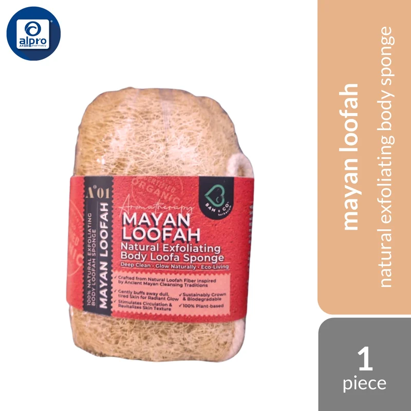 Bam & Co. Mayan Loofah 1s | Natural Exfoliating Body Loofa Sponge