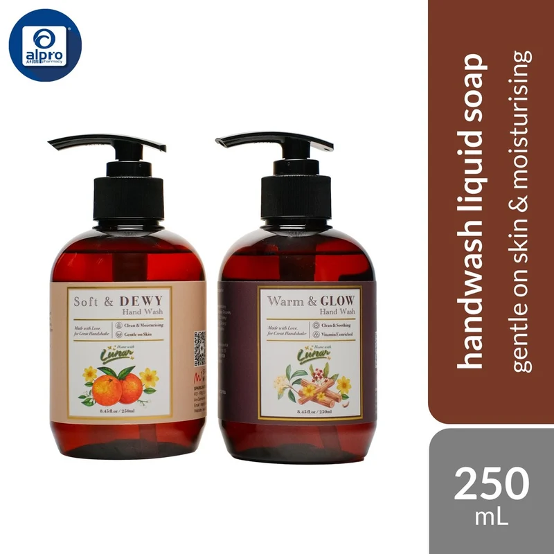 Lunar Hand Wash Botanical Series (Soft & Dewy/ Warm & Glow) 250mL | Gentle on Skin & Moisturising