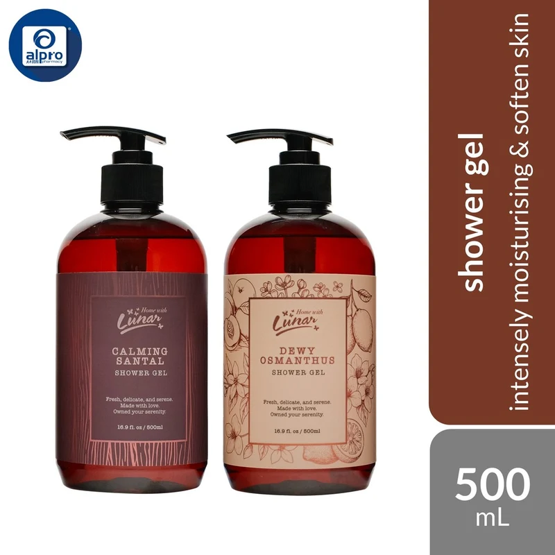 Lunar Night Time Shower Gel (Calming Santal/ Dewy Osmanthus) 500mL | Intensely Moisturising & Soften Skin
