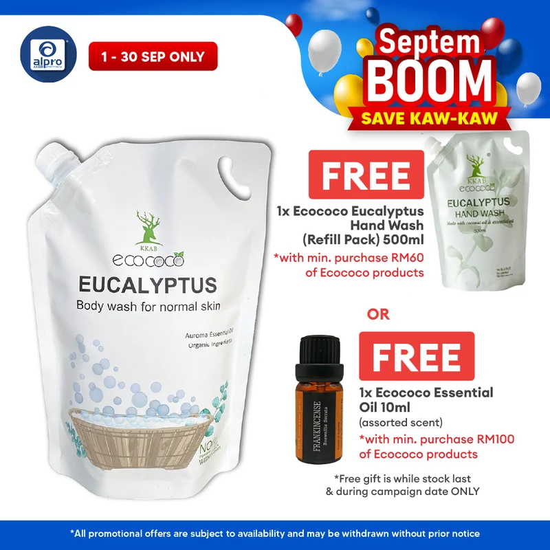 ecococo Eucalyptus Body Wash Refill 1kg | Skin Friendly & Moisturising Effect