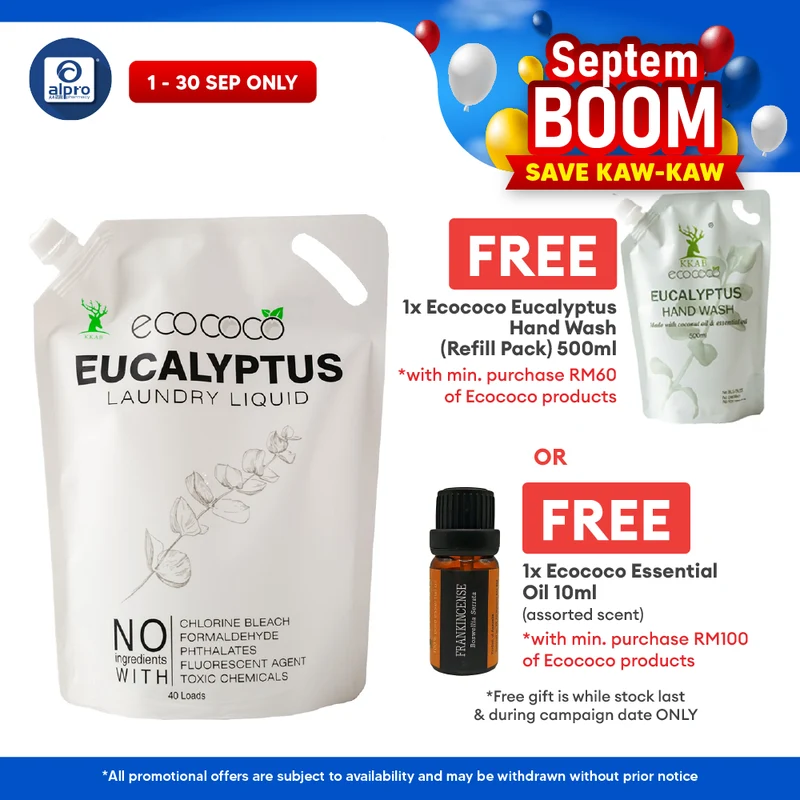ecococo Eucalyptus Laundry Refill 2kg | Naturally Soft & Safe for Sensitive Skin
