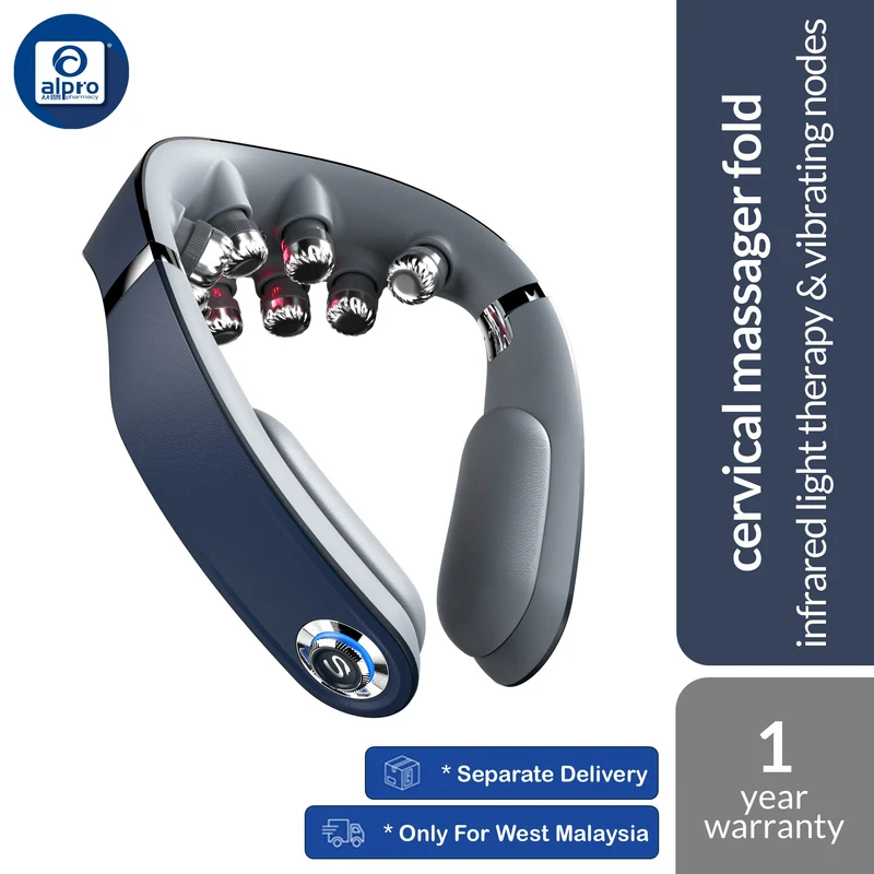 SKG G7 Pro Fold Cervical Massager Blue | Infrared Light Therapy & Vibrating Nodes