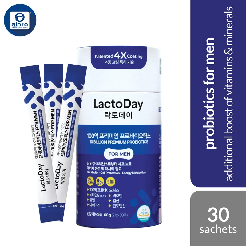 LactoDay For MEN 10 Billion CFU Probiotics (2g × 30Sachets) | For Balance Gut