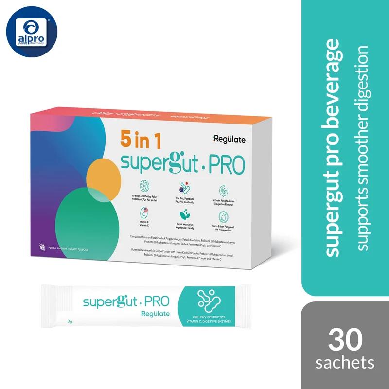 Regulate 5-In-1 Supergut Pro 3g ×30s | Supports Smoother Digestion & Gut Bacteria Health