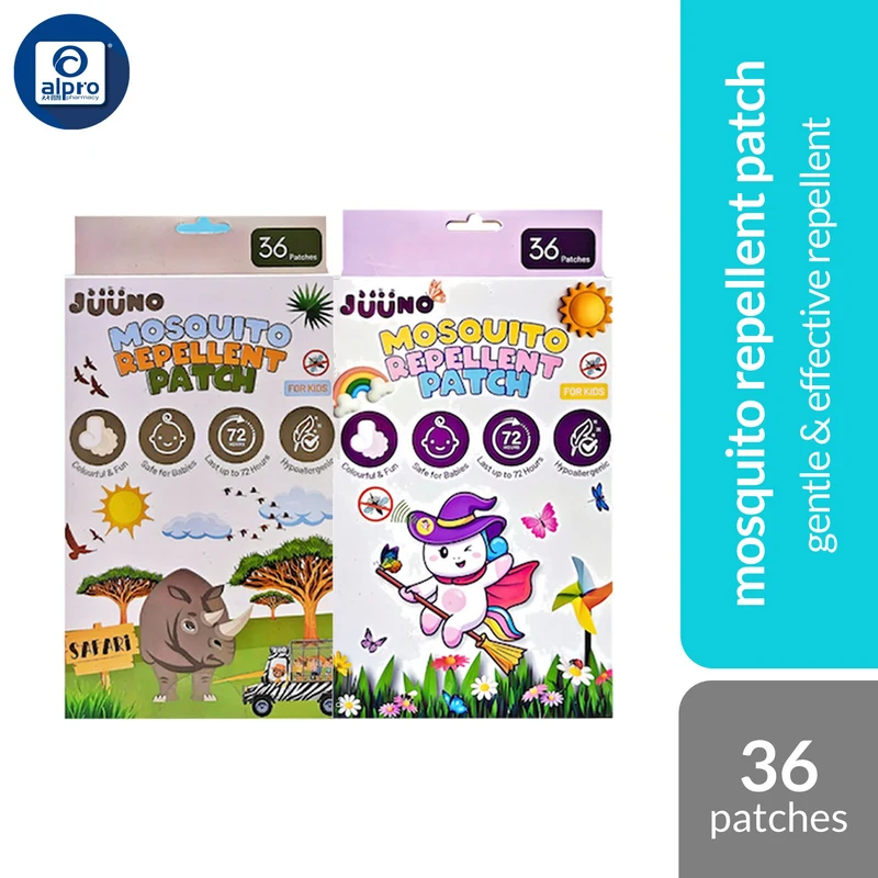 JUUNO Mosquito Repellent Patch (Rhino/ Magician) 36s | Gentle & Effective Repellent