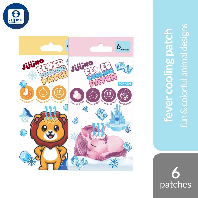 JUUNO Fever Cooling Patch (Leo/ Fantasy) 6s | Fun & Colorful Animal Designs