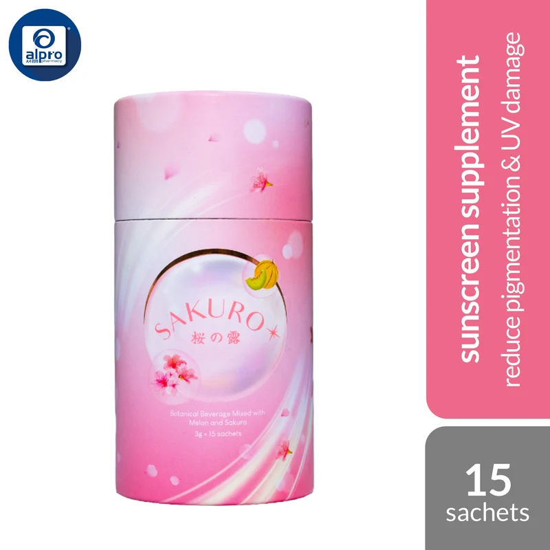 Sakura Secret Sakuro+ Oral Sunscreen Supplement 3g ×15s | Reduce Pigmentation & UV Damage