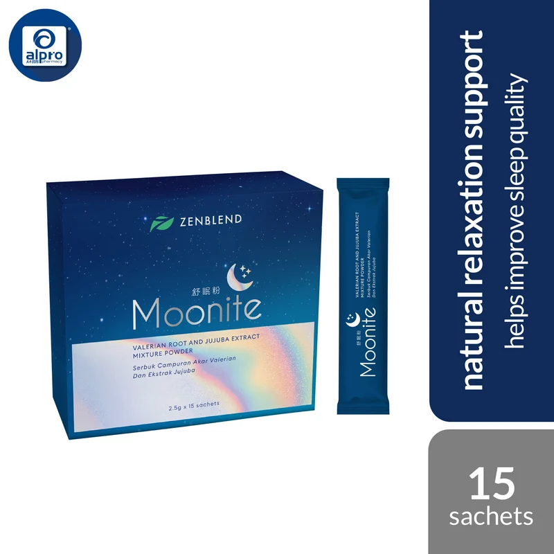 Zenblend Moonite - Natural Sleep Powder 2.5g ×15s | Helps Improve Sleep Quality
