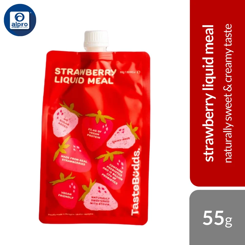 TasteBudds Strawberry Liquid Meal 55g | Naturally Sweet & Creamy Taste