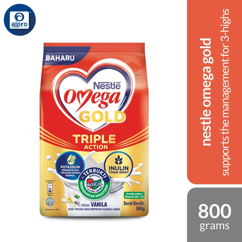 Nestle Omega Gold Triple Action 800g | Supports the Management For 3-Highs