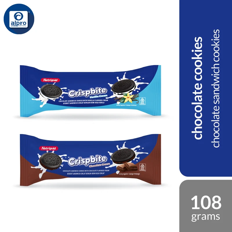 Nutrigold Chocolate Cookies (Vanilla Cream/ Chocolate Cream) 108g