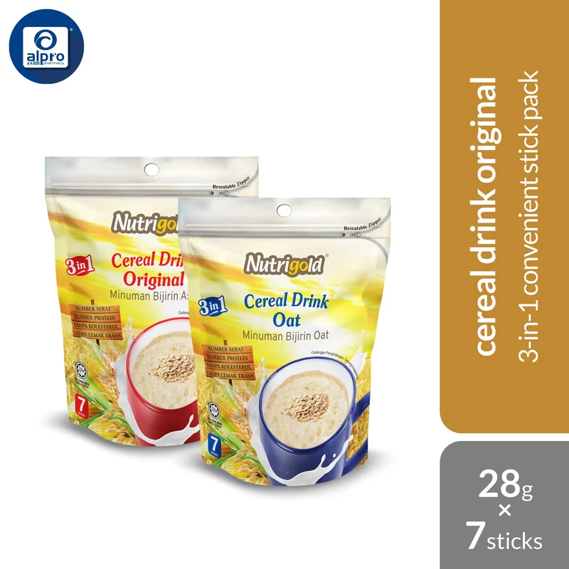 Nutrigold 3-in-1 Cereal Drink (Original 28g ×5s / Oat 30g ×5s)