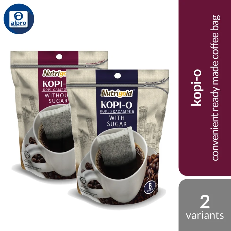 Nutrigold Kopi-O (With 15g ×8s / Without 10g ×10s) Sugar Pot Bag