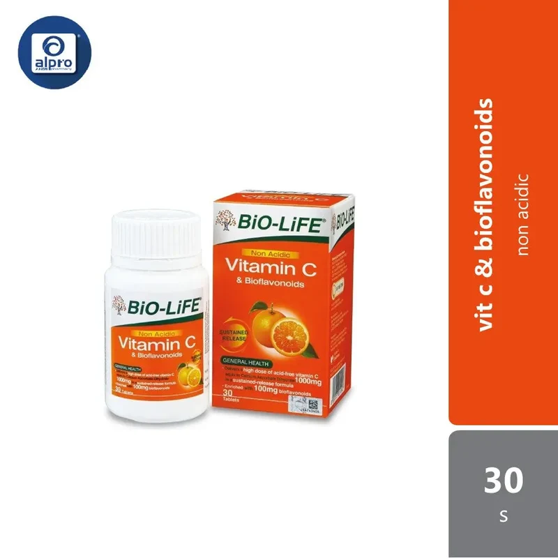 Bio-Life Non Acidic Vit.C & Bioflavonoids 30s | Acid-Free