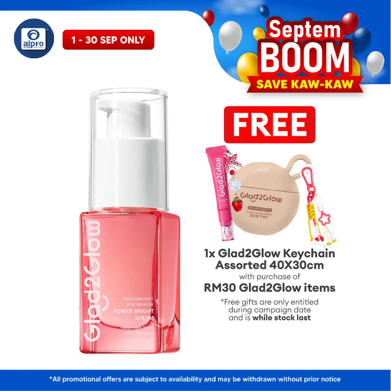 Glad2Glow Pomegranate 10% Niacinamide Power Bright Serum 17mL | Brighten & Strengthen Skin Barrier