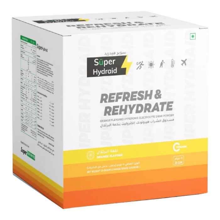 Super Hydraid Refresh&Rehydrate Orange Flavoured Sachets 10x21g