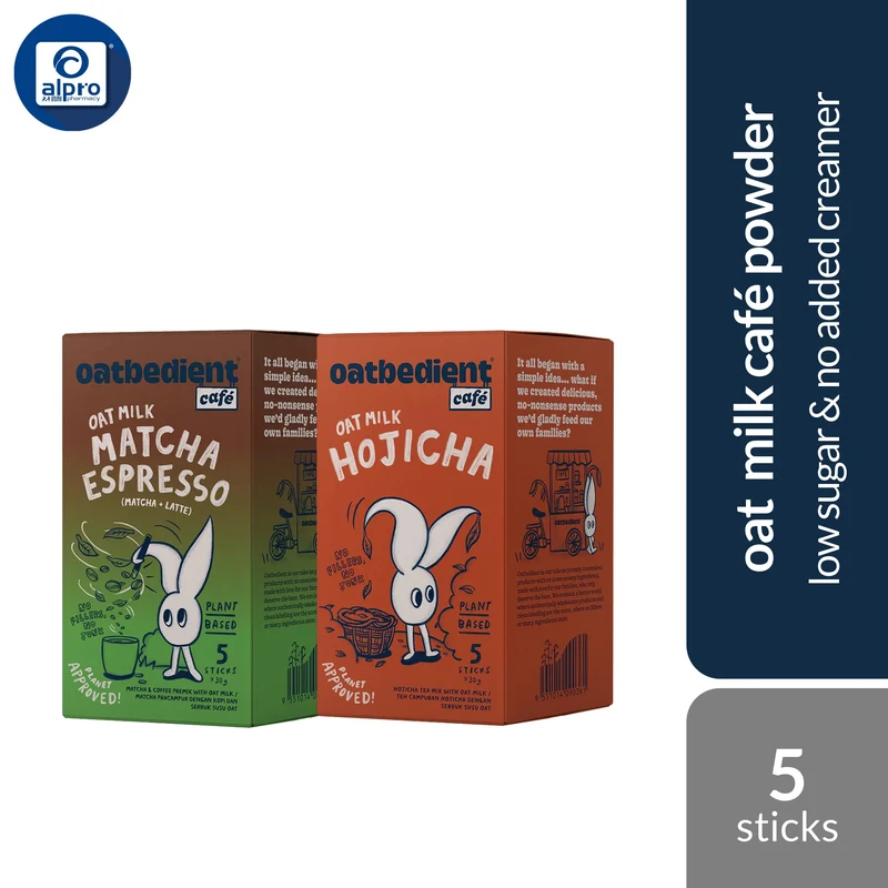 Oatbedient Oat Milk (Hojicha/ Matcha Espresso) 30g ×5s | Low Sugar & No Added Creamer