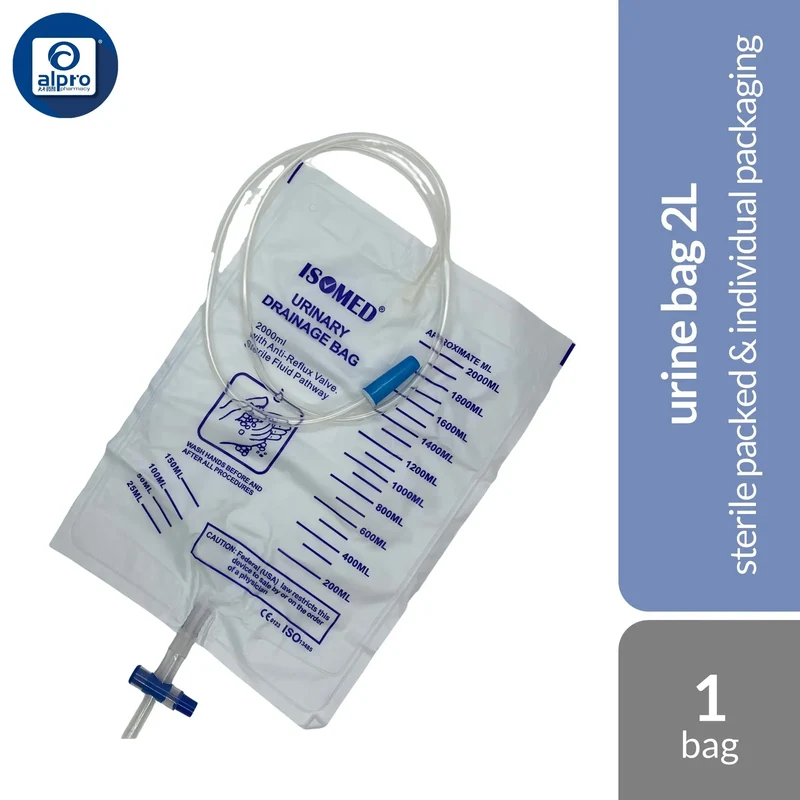 Isomed Urine Bag 2L T-Shaped Valve 1s | Sterile Packed & Individual Packaging