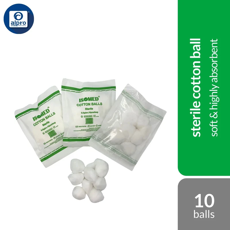 Isomed Sterile Cotton Ball 10s | Soft & Highly Absorbent