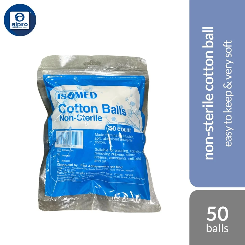 Isomed Non Sterile Cotton Ball 50s | Easy To Keep & Very Soft