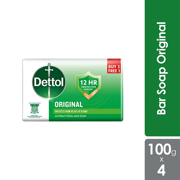 Dettol Shower Soap Original 100g x 4s Value Pack (Antibacterial Body Wash)