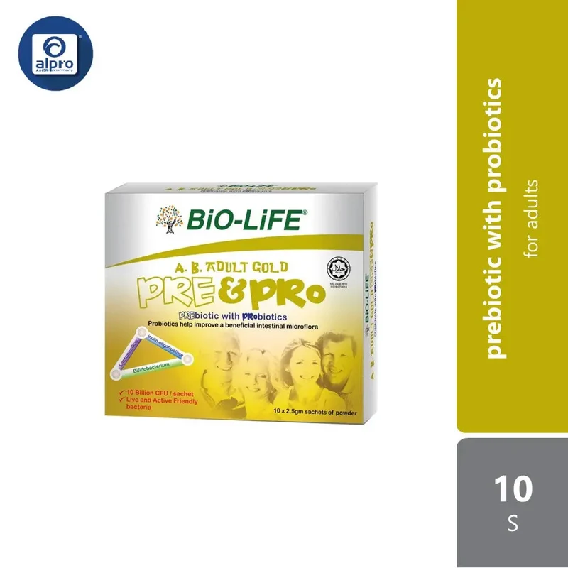 Bio-Life A.B Adult Gold Pre&Pro 2.5g 10s | Prebiotic & Probiotic