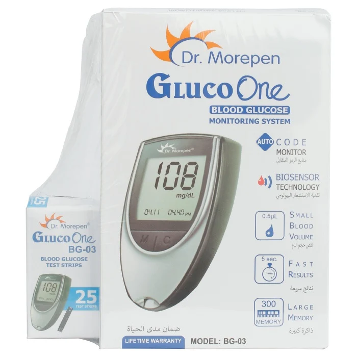 Dr.Morepen Gluco One Bg-03 Blood Glucose Monitor+strips 25'S
