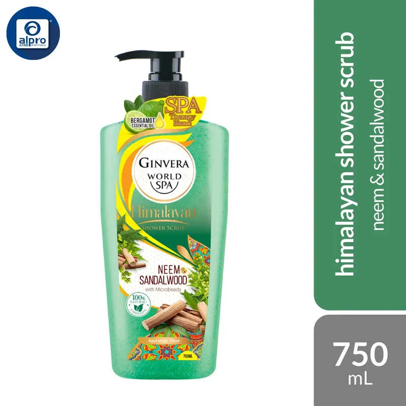 Ginvera World Spa Himalayan Shower Scrub Neem & Sandal Wood 750mL
