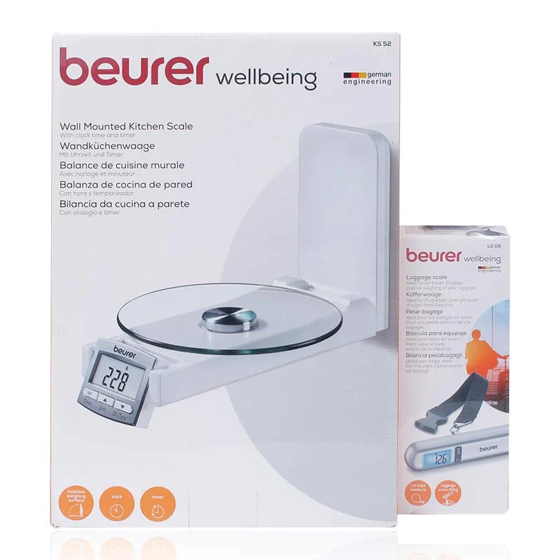 Beurer Ks52 Kitchen Scale + Ls 06 Luggage Scale