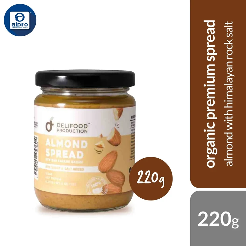 Delifood Pure Almond Butter Spread 220g | Almond with Himalayan Rock Salt