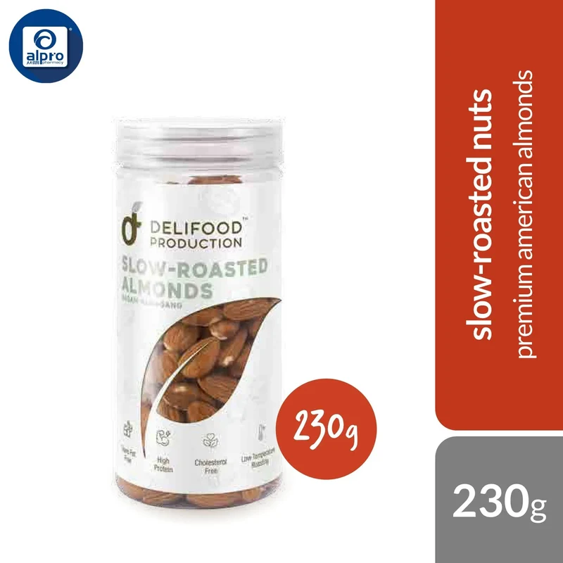 Delifood Slow-Roasted Almonds 230g | Premium American Almonds