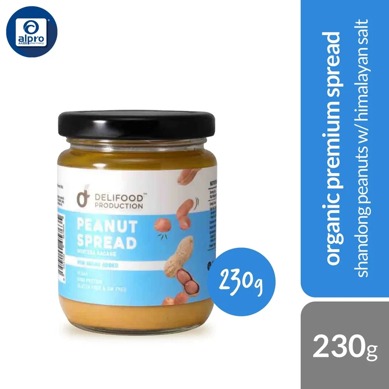 Delifood Peanut Butter Spread with Himalayan Rock Salt 230g | Shandong Peanuts with Himalayan Salt
