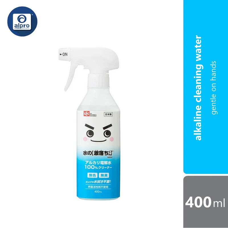 LEC GEKIOCHI Alkaline Cleaning Water 400ml | Gentle on Hands