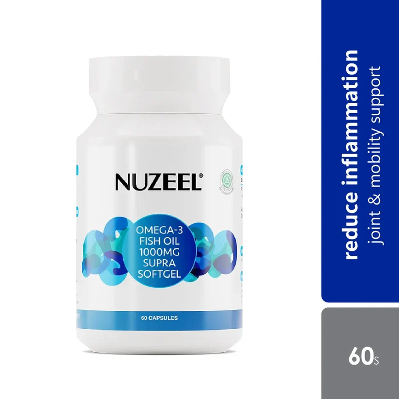 Nuzeel Omega 3 Fish Oil 1000mg Supra Softgel 60s | Brain & Nerve System Support