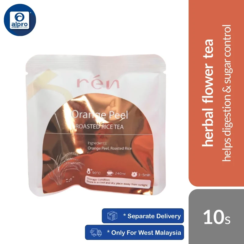 Ren Roasted Rice with Orange Peel Flower Tea 10s | Helps Digestion & Sugar Control