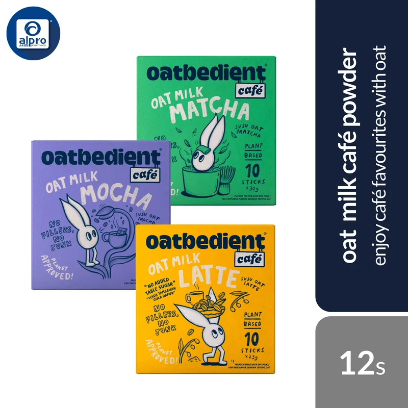 Oatbedient Oat Milk (Latte/ Mocha/ Matcha) 10s | Enjoy Café Favourites with Oat