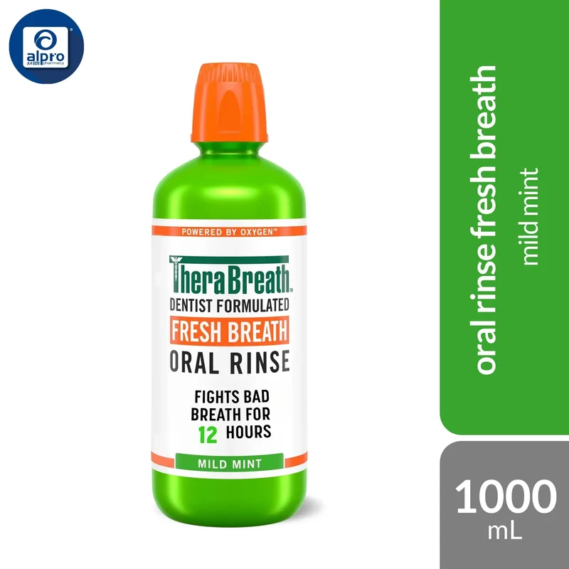 TheraBreath Fresh Breath Oral Rinse Mild Mint 1L | Original Clinical-Strength Mild Mint Flavor
