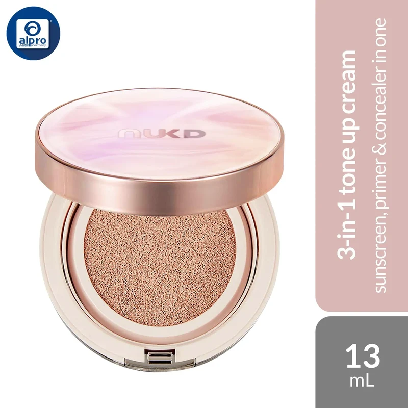 Ruvine Nukd Glow Flawless Cushion SPF30++/PA++ 13mL | Sunscreen, Primer & Concealer in One