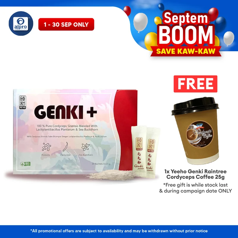 Yeeho Genki+ Cordyceps Overall Tonic Powder 20s | Rejuvenate Body Energy & Enhance Sleep Quality