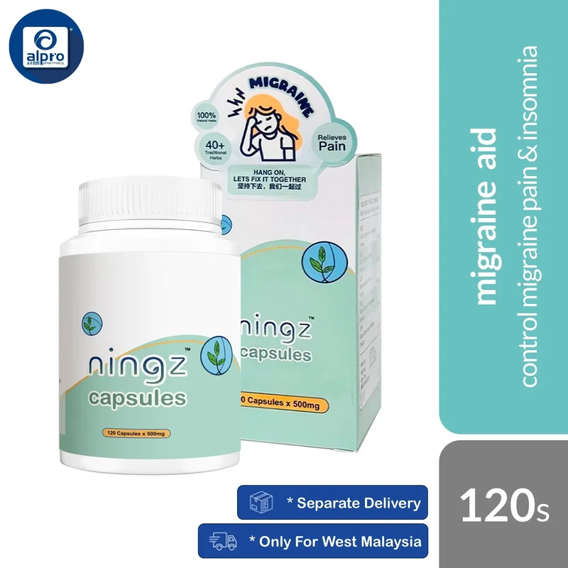 Ningz 500mg 120s | Helps to Control Migraine Pain & Insomnia