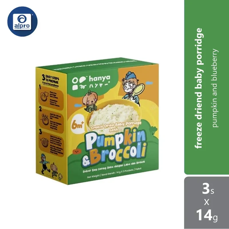 Hanya Freeze-Dried Baby Porridge with Pumpkin & Brocoli 3s X 14g