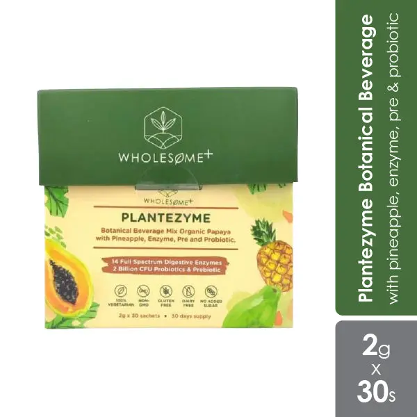 Wholesome+ Plantezyme with Probiotics 2g 30s | Promotes Digestion