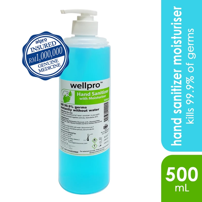 Wellpro Hand Sanitizer 500ml | Kills 99.9% of Germs