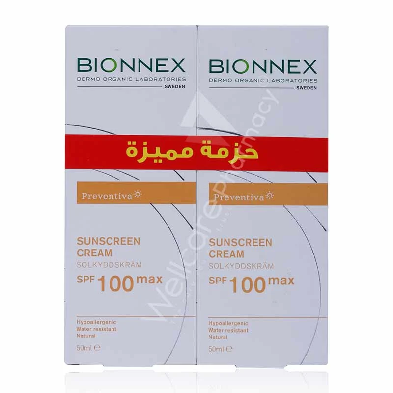 Bionnex Preventiva Sunscreen Cream Spf100 50ml Value Pack