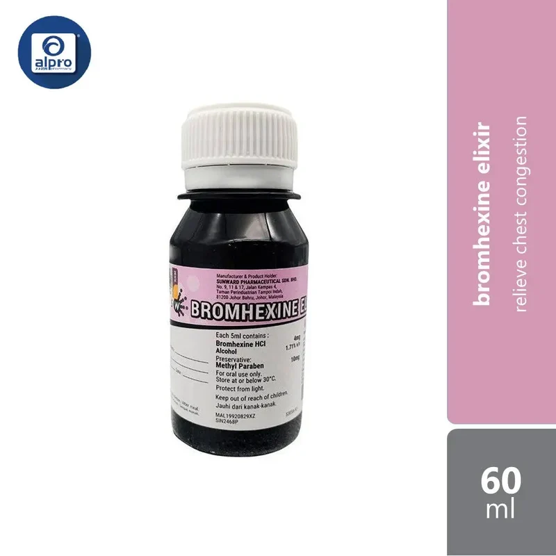 Sunward Bromhexine Elixir 60ml | Relieve Chest Congestion