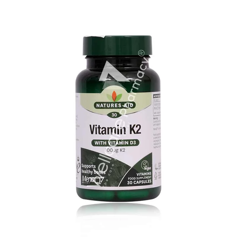 Natures Aid Vitamin K2 With Vitamin D3 Capsules 30'S