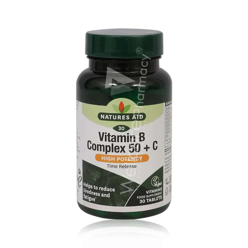 Natures Aid Vitamin B Complex 50+c Tablets 30'S